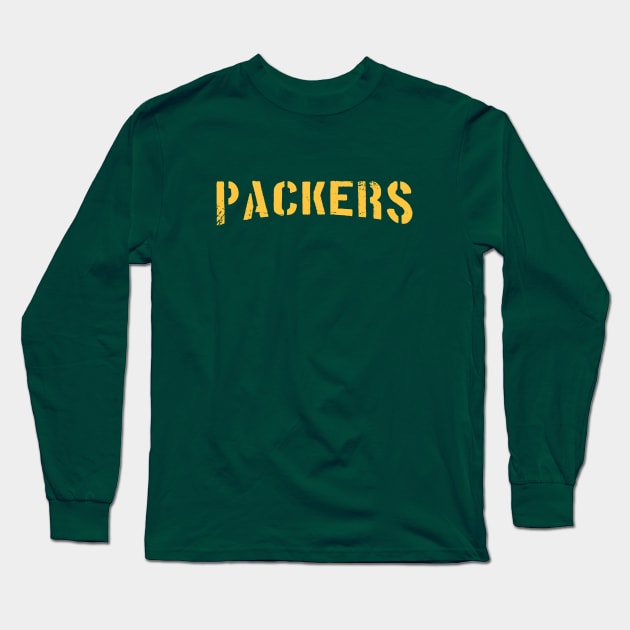 PACKERS STENCIL Long Sleeve T-Shirt by GS